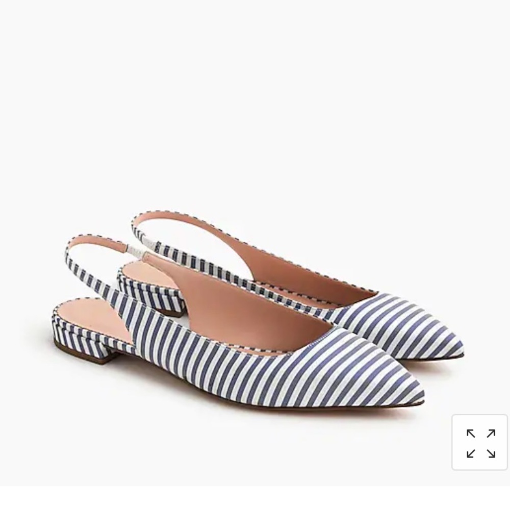 NWOT J.Crew Pointed-Toe Striped Flats
